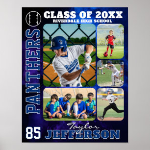 Baseball-Mannschaft High School Sport Bildcollage Poster