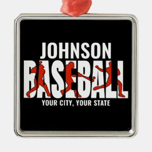 Baseball-Mannschaft NAME HINZUFÜGEN Champion Spiel Ornament Aus Metall