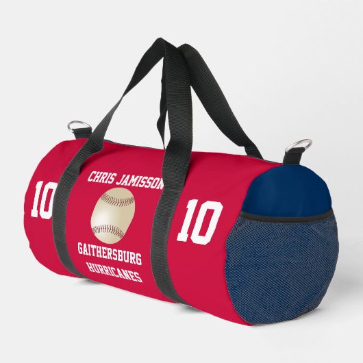 Baseball-Mannschaft, Trainer, Spieler Rot Weiß Bla Duffle Bag (Rechte Ecke)