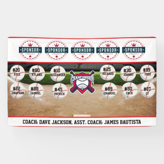 Baseball-Mannschafts-Sponsor Banner (Horizontal)