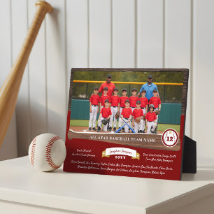 Baseball-Mannschaftsfoto-Roster Spielernummer & Na Fotoplatte