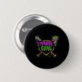 Baseball Mardi Gras Carnival Party Mask Ice Cream Button (Vorne & Hinten)