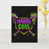 Baseball Mardi Gras Carnival Party Mask Ice Cream Karte (Gelbe Blume)