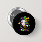 Baseball Mardi Gras Karneval Party Maske Eiscreme Button (Vorne & Hinten)