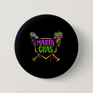 Baseball Mardi Gras Karneval Party Maske Eiscreme  Button