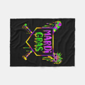 Baseball Mardi Gras Karneval Party Maske Eiscreme Fleecedecke (Vorderseite (Horizontal))