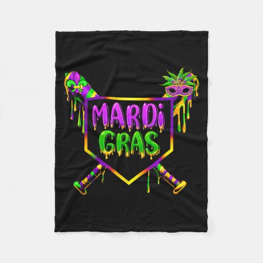 Baseball Mardi Gras Karneval Party Maske Eiscreme Fleecedecke (Vorderseite)