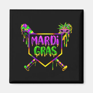 Baseball Mardi Gras Karneval Party Maske Eiscreme  Magnet