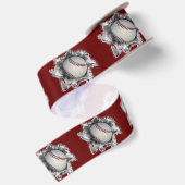 Baseball Maroon Satin Ribbon Satinband (Rückseite)