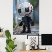 Baseball Mascot — Team-Neutral Voxel Athlete Tee Poster (Heimbüro)