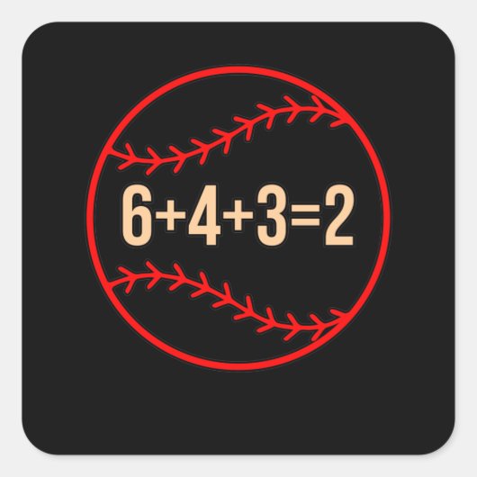 Baseball Math Sports Player Lover Coach Grafik Quadratischer Aufkleber (Vorderseite)