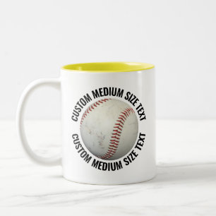 Baseball & Medium Text GELB 325g Custom Zweifarbige Tasse