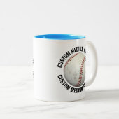 Baseball & Medium Text HELLBLAU 325g Custom Zweifarbige Tasse (VorderseiteRechts)