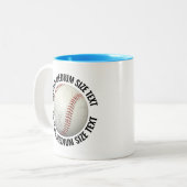 Baseball & Medium Text HELLBLAU 325g Custom Zweifarbige Tasse (Vorderseite Links)