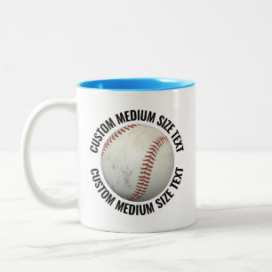 Baseball & Medium Text HELLBLAU 325g Custom Zweifarbige Tasse
