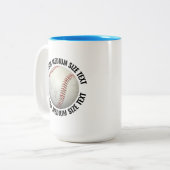 Baseball & Medium Text HELLBLAU 425g Custom Zweifarbige Tasse (Vorderseite Links)