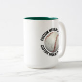 Baseball & Medium Text JÄGERGRÜN 425g Custom Zweifarbige Tasse (VorderseiteRechts)