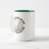 Baseball & Medium Text JÄGERGRÜN 425g Custom Zweifarbige Tasse (Vorderseite Links)