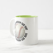 Baseball & Medium Text LIME GRÜN 325ml Custom Zweifarbige Tasse (Vorderseite Links)