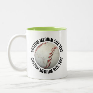 Baseball & Medium Text LIME GRÜN 325ml Custom Zweifarbige Tasse