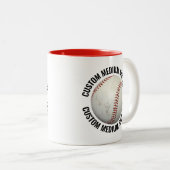 Baseball & Medium Text ROT 325g Custom Zweifarbige Tasse (VorderseiteRechts)