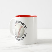 Baseball & Medium Text ROT 325g Custom Zweifarbige Tasse (Vorderseite Links)