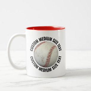 Baseball & Medium Text ROT 325g Custom Zweifarbige Tasse