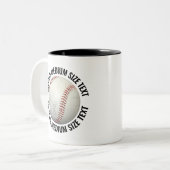 Baseball & Medium Text SCHWARZ 11oz Custom Zweifarbige Tasse (Vorderseite Links)