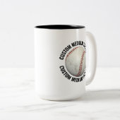 Baseball & Medium Text SCHWARZ 15oz Custom Zweifarbige Tasse (VorderseiteRechts)