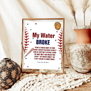 Baseball Mein Wasser brach Baby Duschgel Spielzeic Poster