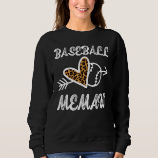Baseball Memaw Proud Baseball Family Leopard Bigge Sweatshirt
