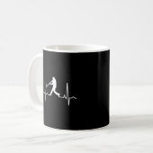 Baseball Men - Baseball Player Heartbeat Kaffeetasse (Vorderseite Links)