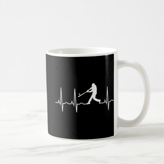 Baseball Men - Baseball Player Heartbeat Kaffeetasse (Rechts)