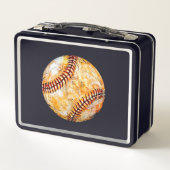 Baseball-Metall-Lunchbox Metall Brotdose (Rückseite)
