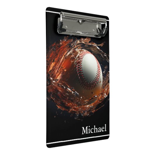 Baseball Mini Klemmbrett (Schrägansicht)