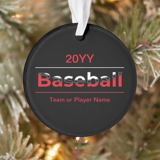 Baseball - Minimalistisch Art Geometric Arch Ornament (Baum)