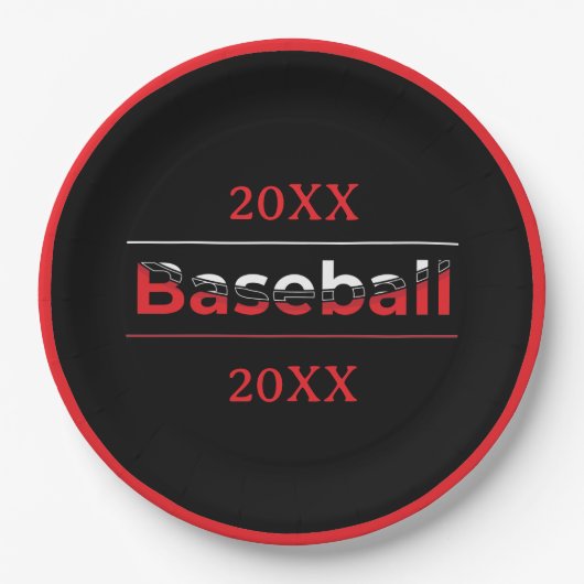Baseball - Minimalistisch Art Geometric Arch Pappteller (Vorderseite)