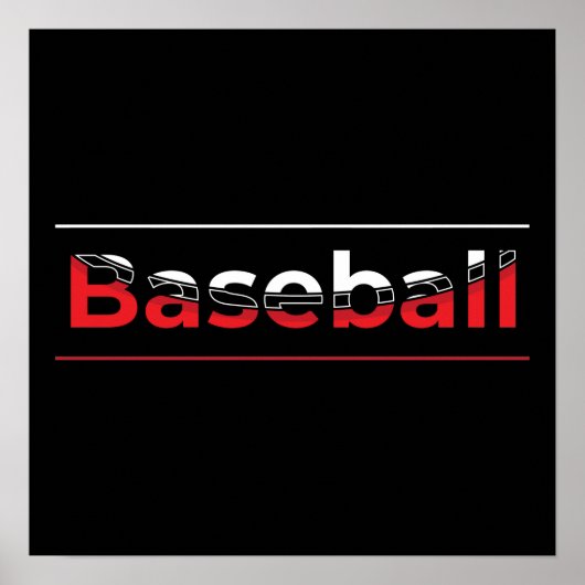 Baseball - Minimalistisch Art Geometric Arch Poster (Vorne)