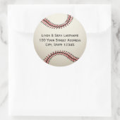 Baseball mit Adresse Runder Aufkleber (Tasche)