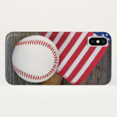 Baseball mit amerikanischer Flagge Case-Mate iPhone Hülle (Rückseite (Horizontal))