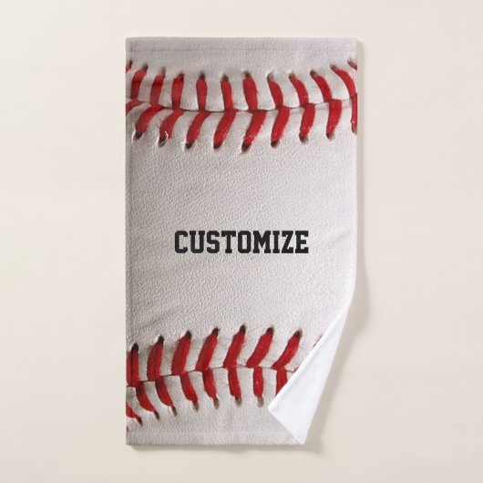 Baseball mit anpassbarem Text Badhandtuch Set (Handtuch)