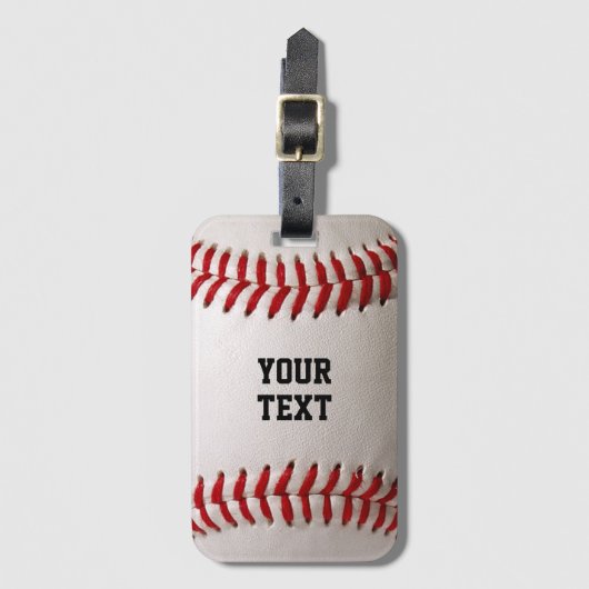 Baseball mit anpassbarem Text Gepäckanhänger (Vorderseite Vertikal)
