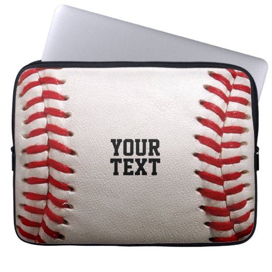 Baseball mit anpassbarem Text Laptopschutzhülle (Vorderseite)