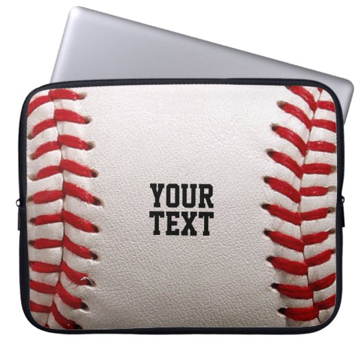 Baseball mit anpassbarem Text Laptopschutzhülle (Vorderseite)