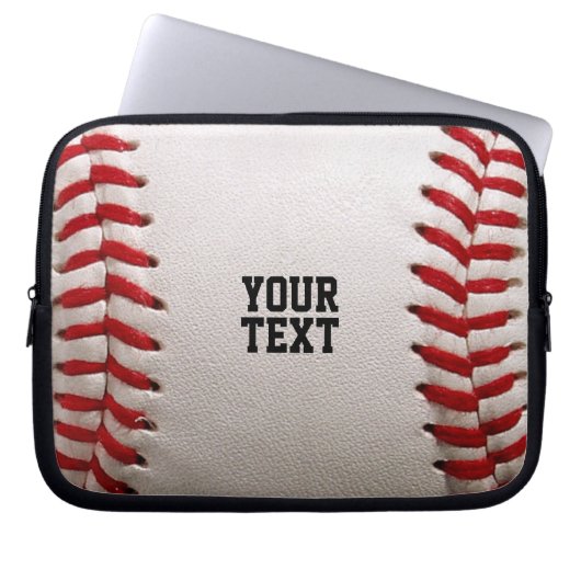 Baseball mit anpassbarem Text Laptopschutzhülle (Vorderseite)