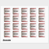 Baseball mit anpassbarem Text Quadratischer Aufkleber (Blatt)