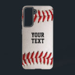 Baseball mit anpassbarem Text Samsung Galaxy Hülle<br><div class="desc">Ein Makrofoto eines nagelneuen Baseballs mit roter Naht. Perfektes Geschenk für den Baseball- oder Softball-Sportfan.</div>
