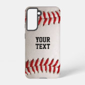 Baseball mit anpassbarem Text Samsung Galaxy Hülle (Rückseite)