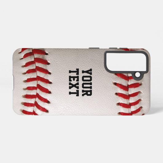 Baseball mit anpassbarem Text Samsung Galaxy Hülle (Rückseite (Horizontal))