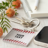 Baseball mit anpassbarem Text Schlüsselanhänger (Vorderseite rechts)